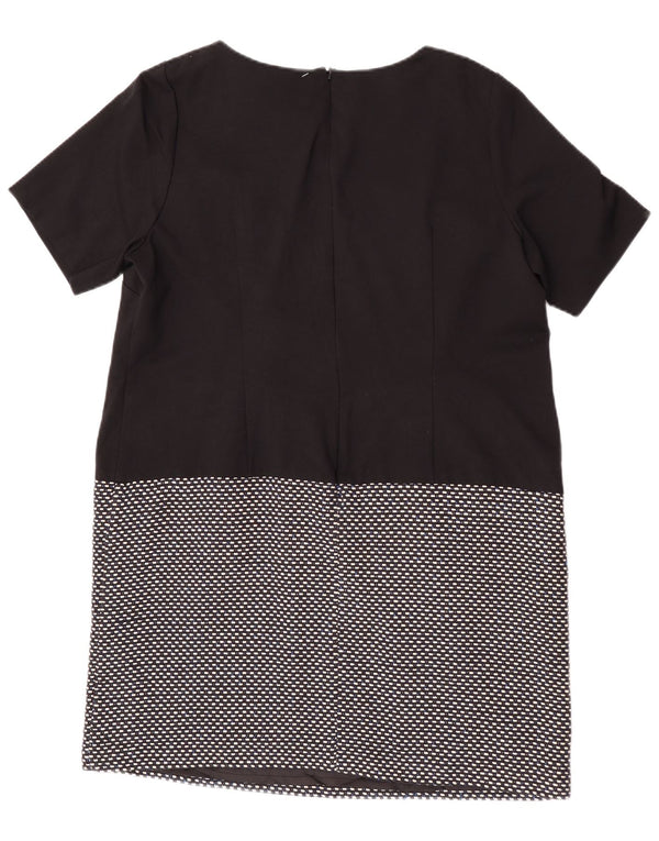 Marks & Spencer Damen Etuikleid UK 20 2XL Schwarze geometrische Baumwolle