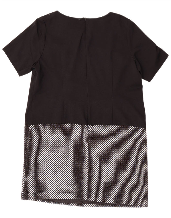 Marks & Spencer Damen Etuikleid UK 20 2XL Schwarze geometrische Baumwolle