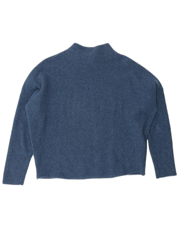 Toast Damen Rollkragenpullover Pullover UK 14 Mittelblaue Merinowolle