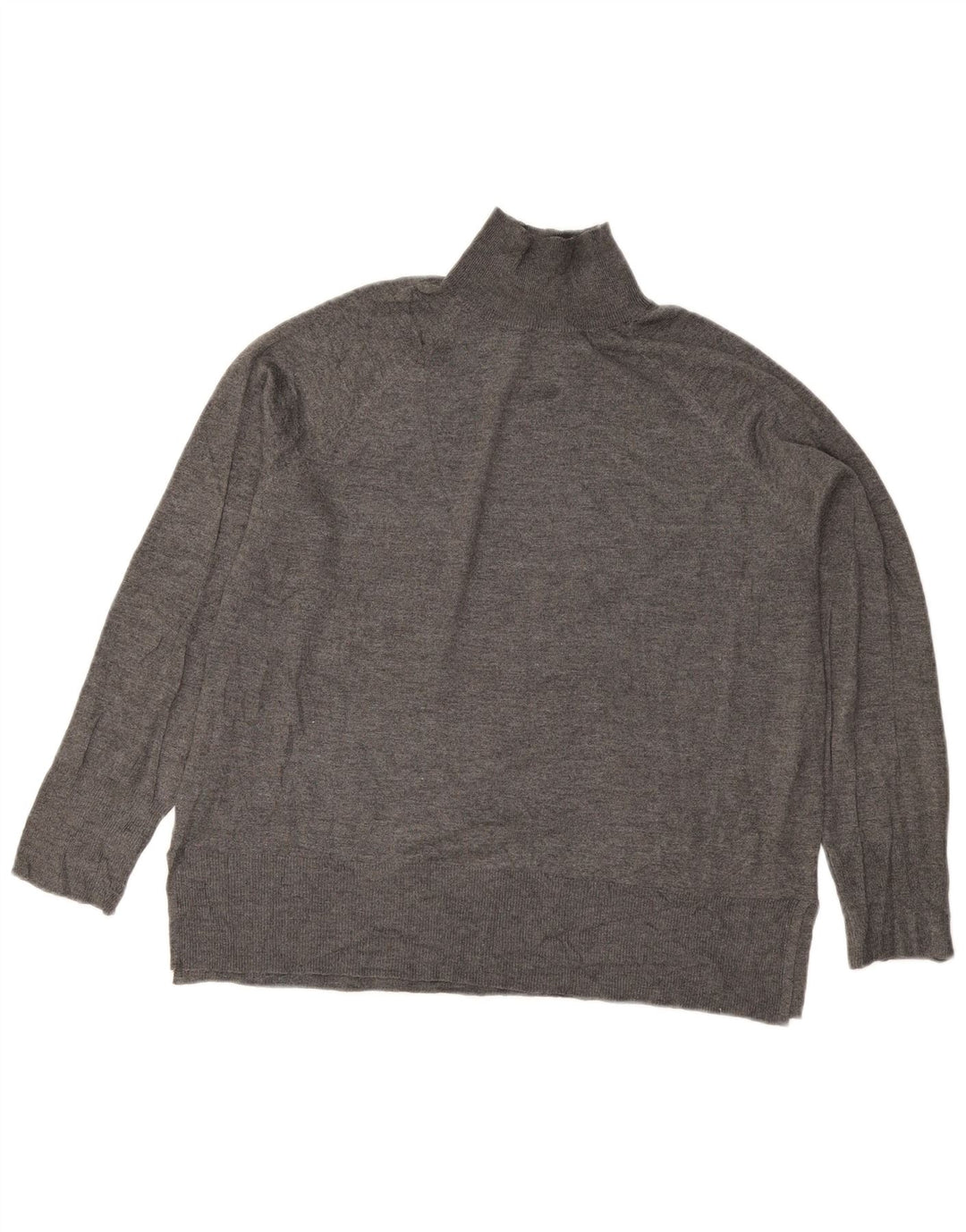 Übergroßer Pullover mit Rollkragen für Damen von Zara, Gr. 14, Mittelgrau