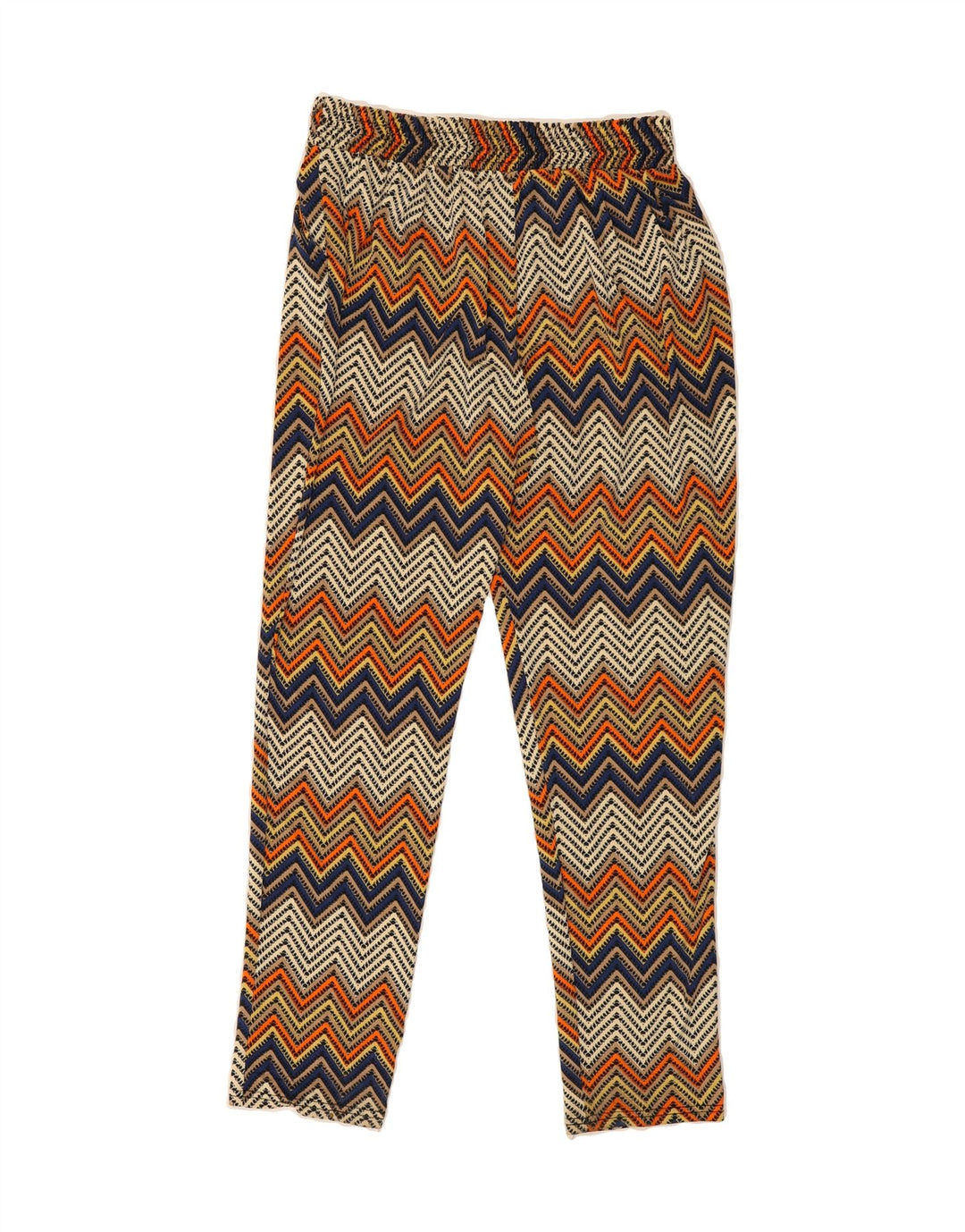 VINTAGE Womens Trousers UK 18 XL  Multicoloured Chevron Polyester Vintage Vintage and Second-Hand Vintage from Messina Hembry 