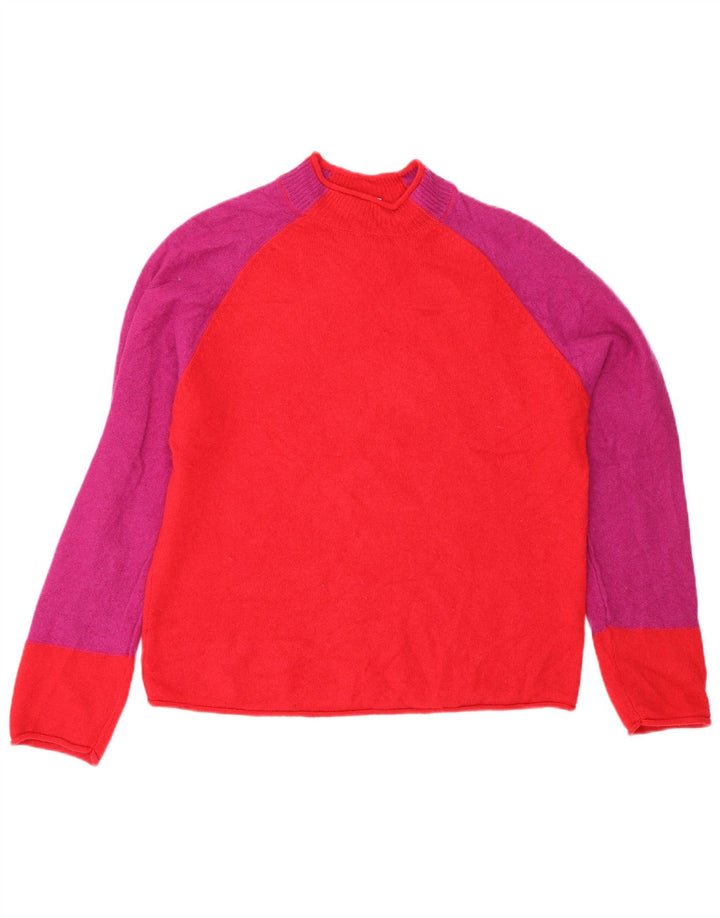 Jigsaw Damen-Pullover mit Rollkragen, Gr. 16, Größe L, Rot, Farbblock