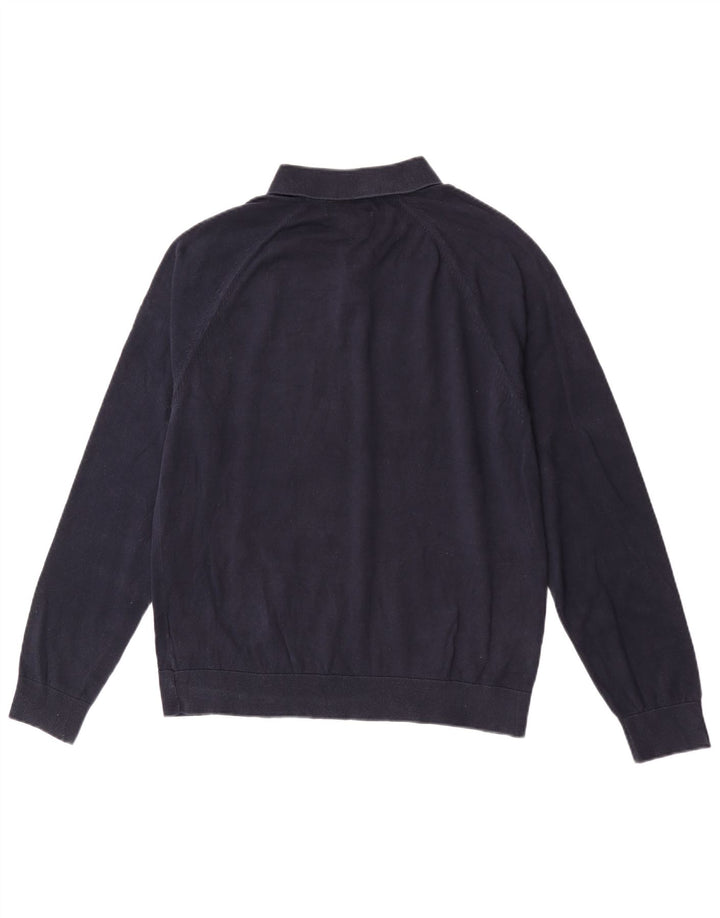Marks & Spencer Herren-Polo-Pullover aus mittelblauer Baumwolle