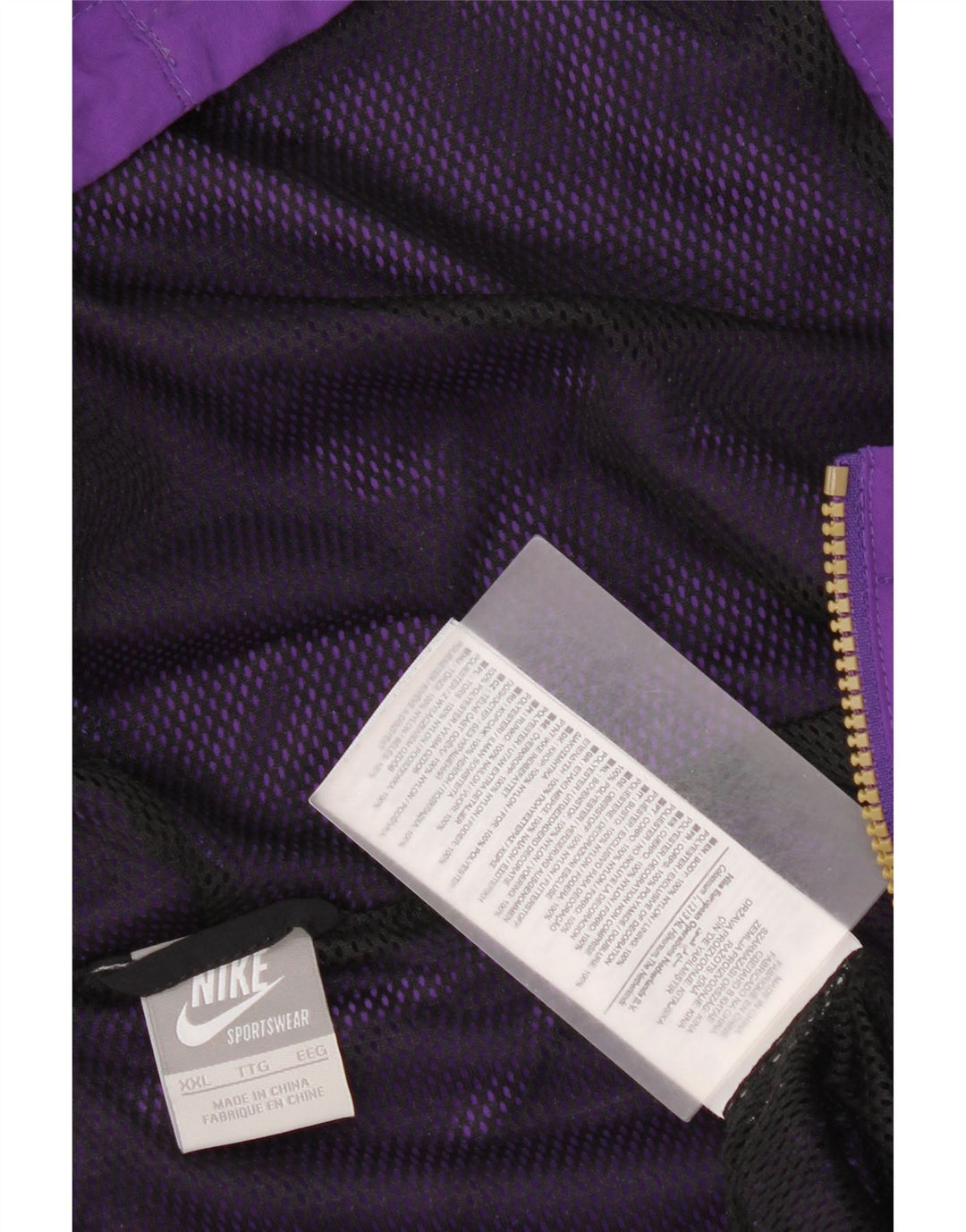 Nike Herren Kapuzenpullover-Trainingsanzug, Oberteil, Jacke, 2XL, Lila, Colourblock-Nylon