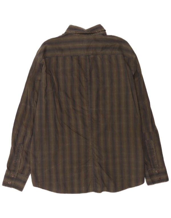 Trussardi Jeans Herrenhemd 3XL grün gestreift aus Baumwolle