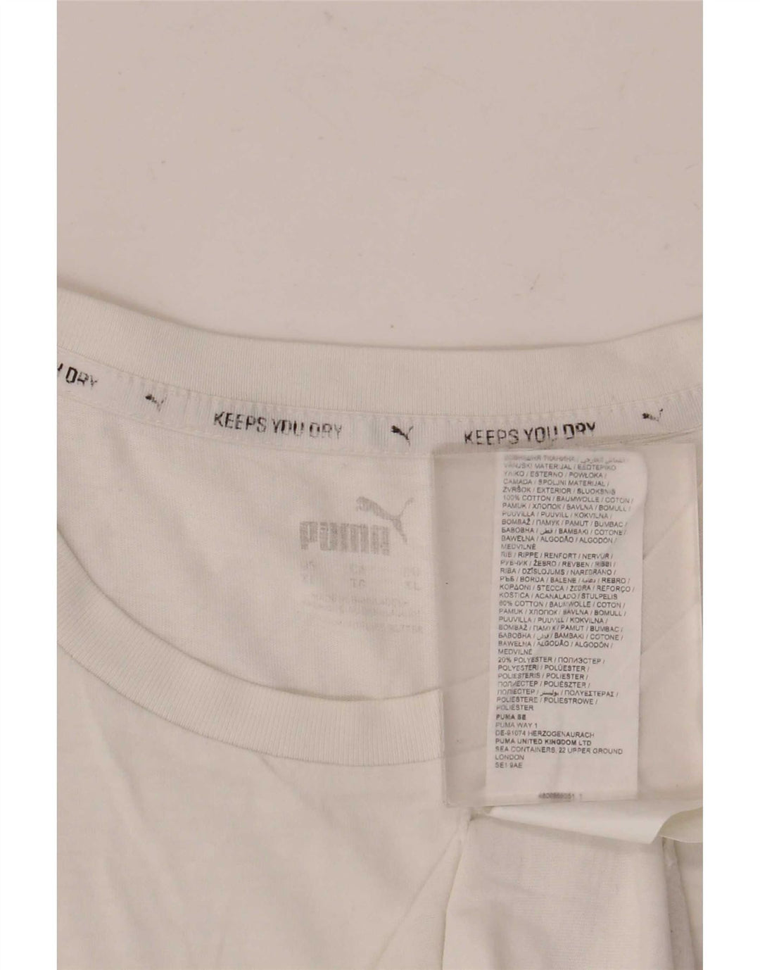 Puma Herren Grafik T-Shirt Top XL Weiß Baumwolle