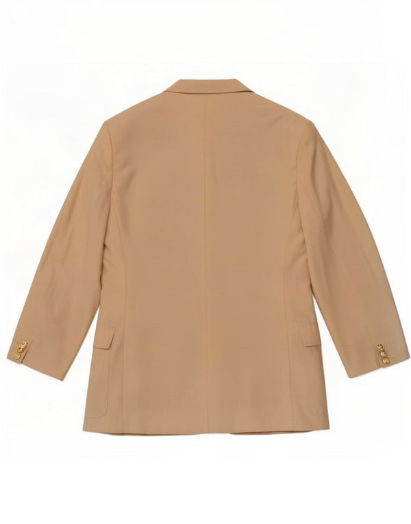 Max Mara Damen-Blazer mit 2 Knöpfen, UK 12, mittelbeige Seide
