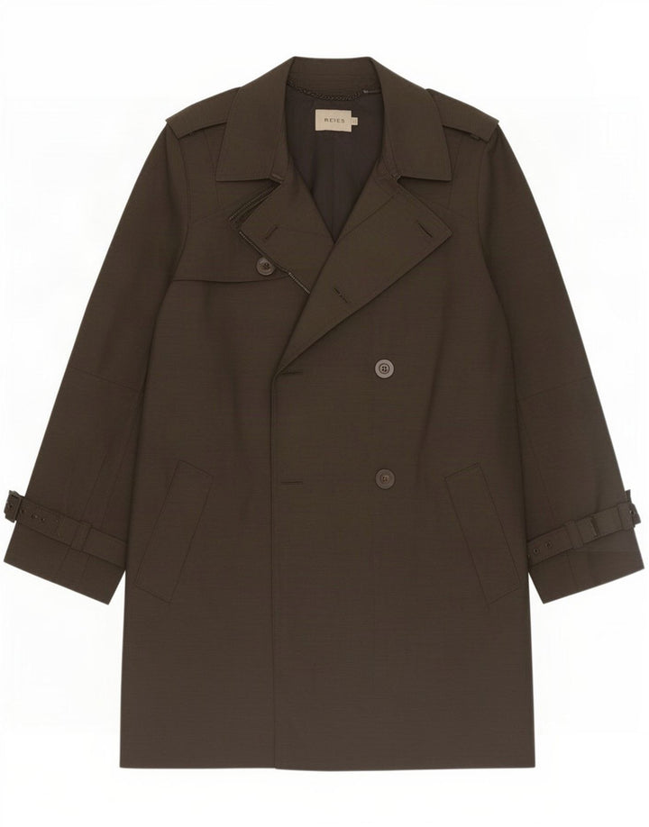 Reiss Herren Trenchcoat UK 36 Small Schwarz Polyester