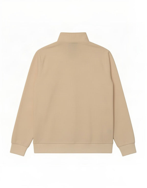 Nautica Herren-Fleecepullover mit grafischem Reißverschluss und Kragen, mittelbeigefarbenes Polyester