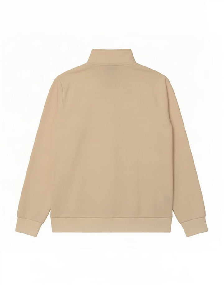 Nautica Herren-Fleecepullover mit grafischem Reißverschluss und Kragen, mittelbeigefarbenes Polyester