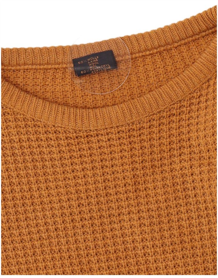 Claude De Pierre Herren-Pullover mit Rundhalsausschnitt, mittelbraune Wolle