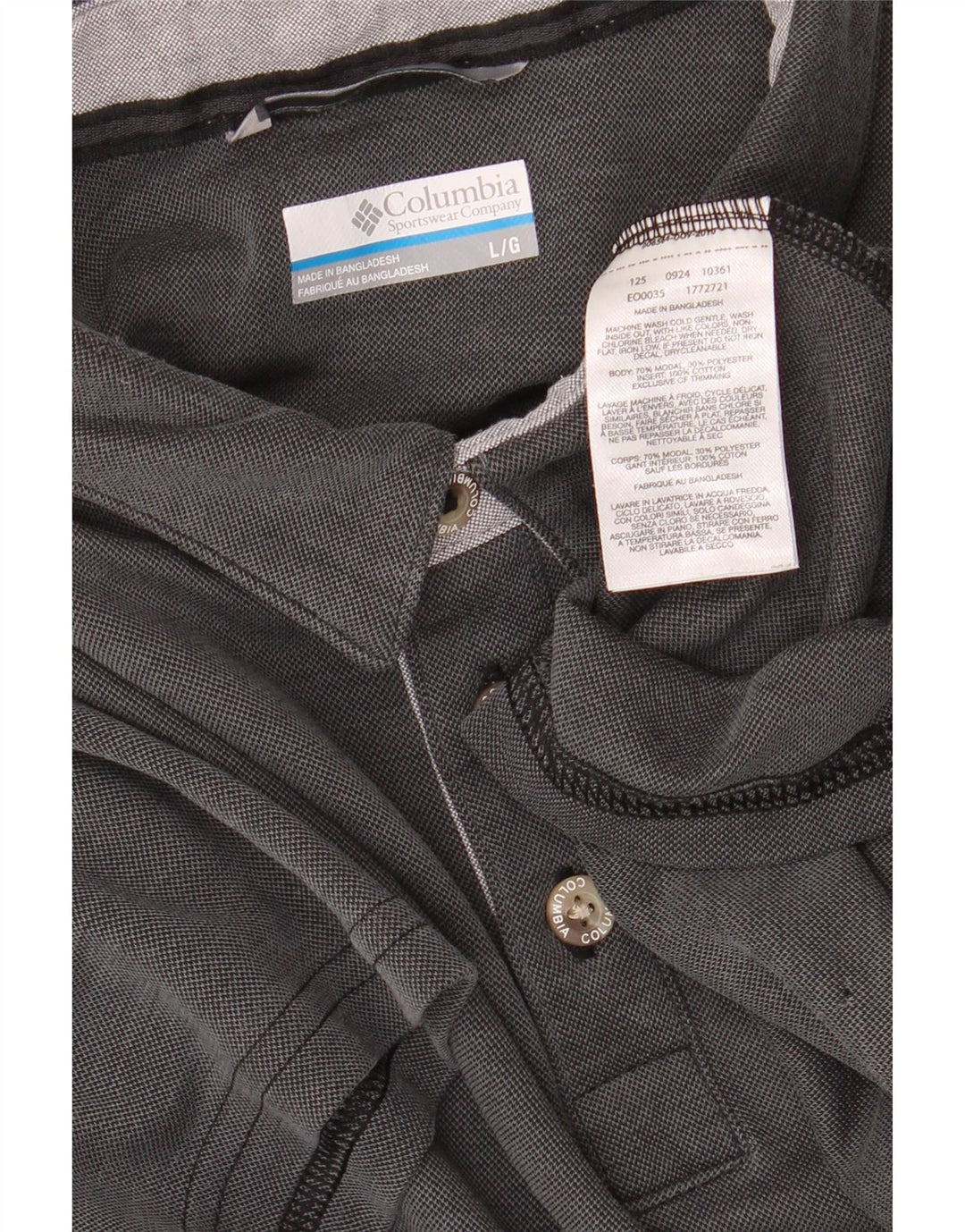 Columbia Herren-Poloshirt, groß, grau, Modal