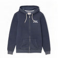 Jack Wills Herren-Kapuzenpullover mit grafischem Reißverschluss, mittelmarineblaue Baumwolle