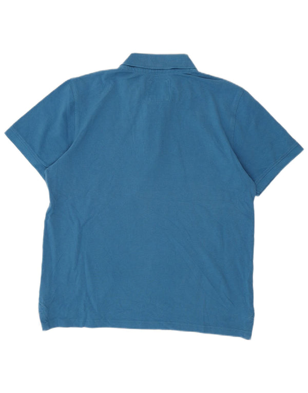 Crew Clothing Herren-Poloshirt aus mittelblauer Baumwolle