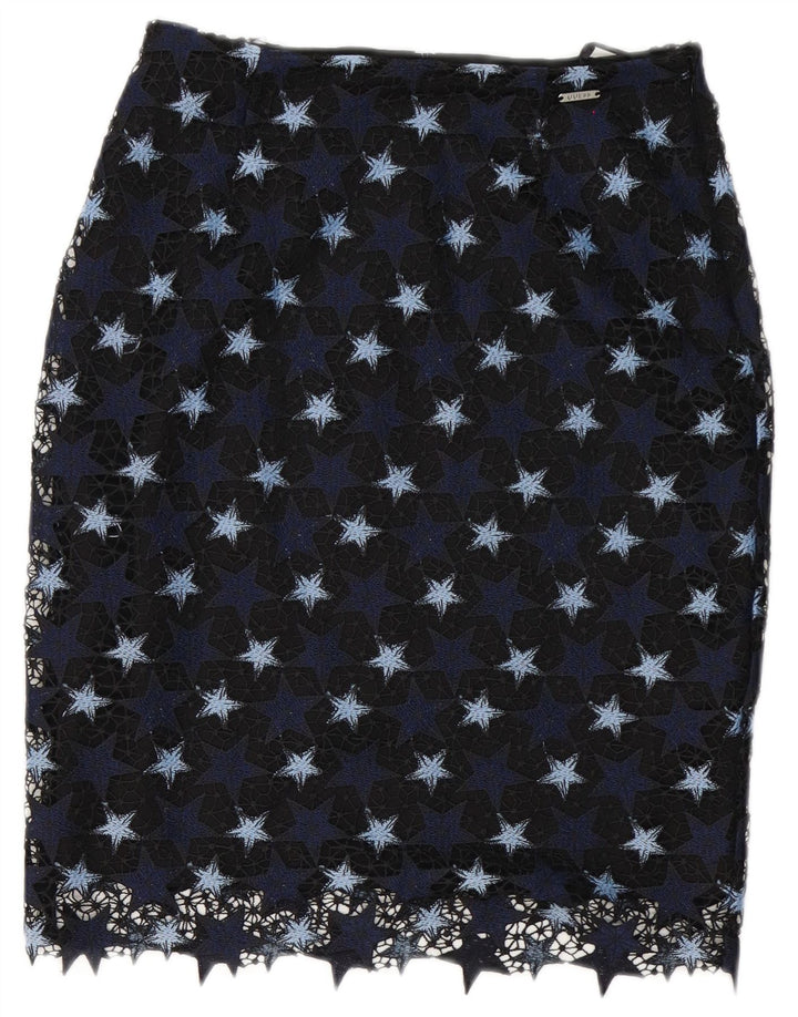 Guess Damen Bleistiftrock W27 Small Marineblau Polyester