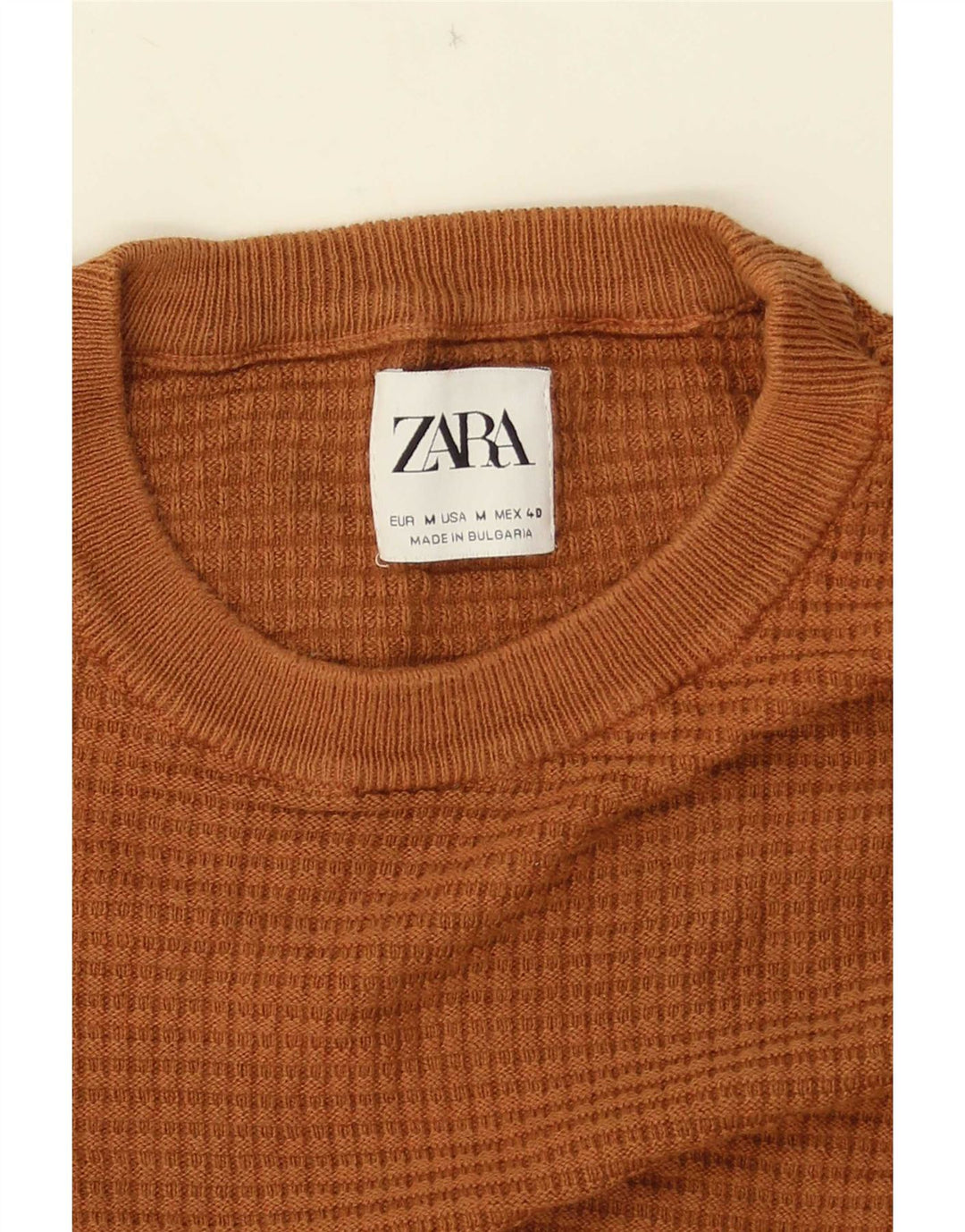 Kurzärmliger Pullover mit Rundhalsausschnitt von Zara für Herren in Mittelbraun