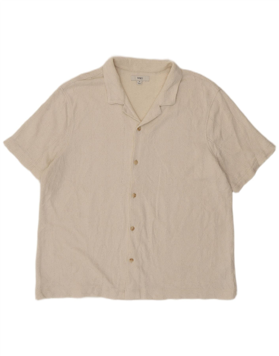 Marks & Spencer Herren-Kurzarmhemd 2XL aus weißer Baumwolle