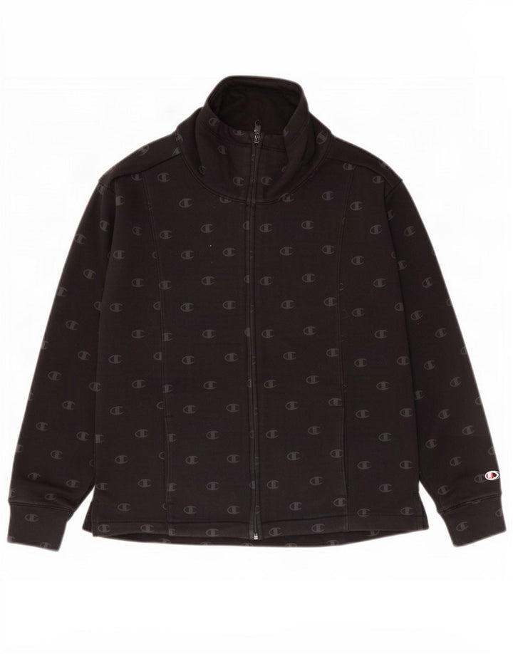 Champion Damen-Trainingsanzugoberteil mit Grafik, Gr. 10, Größe S, Schwarz, Baumwolle