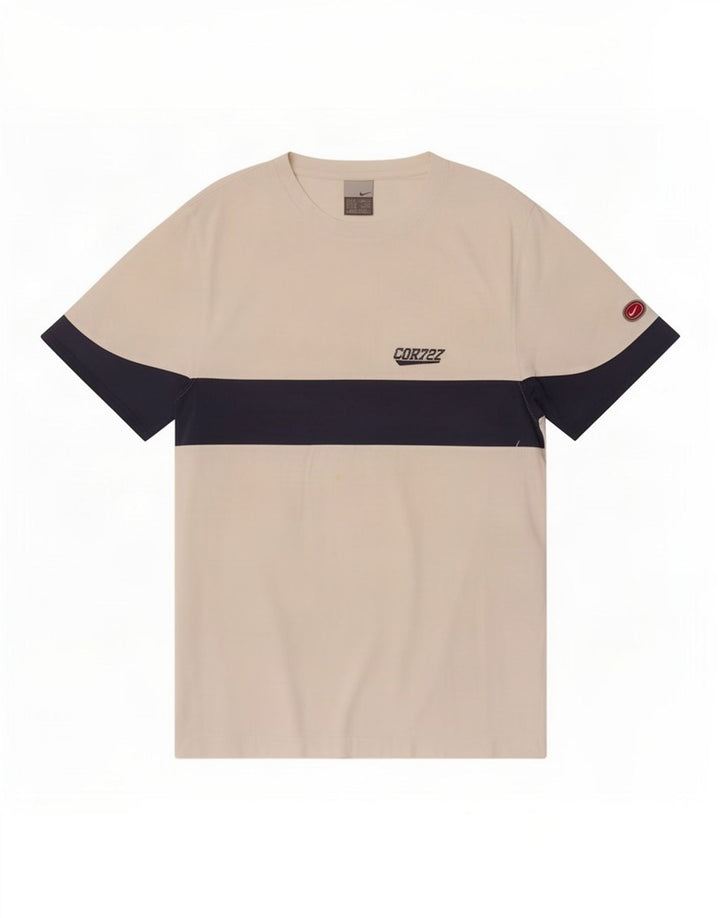 Nike Herren-T-Shirt-Oberteil, Mittelweiß, Farbblock