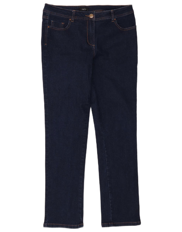 M&Co Damen Slim Jeans UK 12 Medium W32 L31 Marineblau Baumwolle