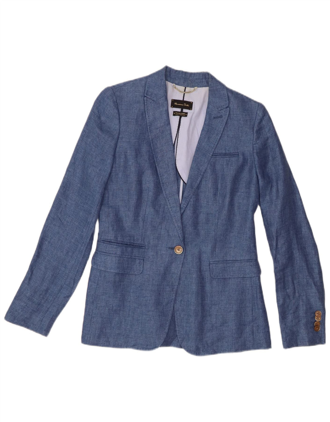Massimo Dutti Damen 1-Knopf-Blazerjacke EU 36 XS Blau