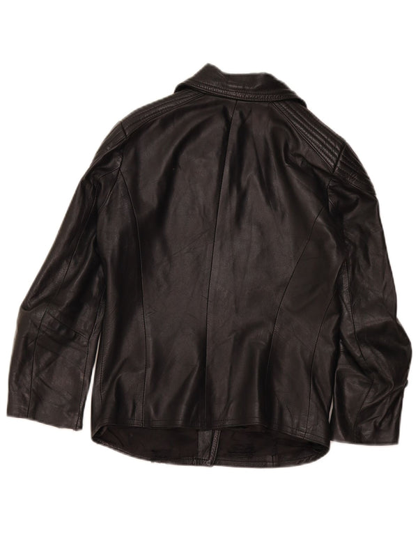 Vintage Damen Leder Bikerjacke UK 4 XS Schwarz