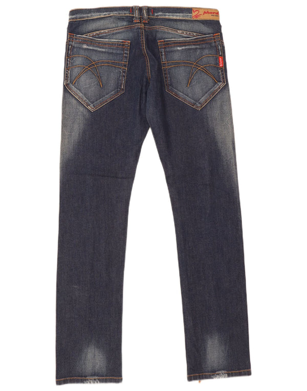 Phard Damen Straight Jeans W30 L31 Marineblaue Baumwolle