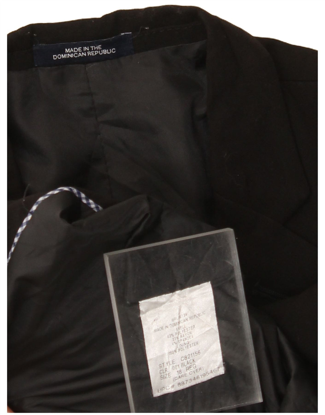 VINTAGE Jungen-Blazer mit 2 Knöpfen, 15–16 Jahre, schwarzes Polyester