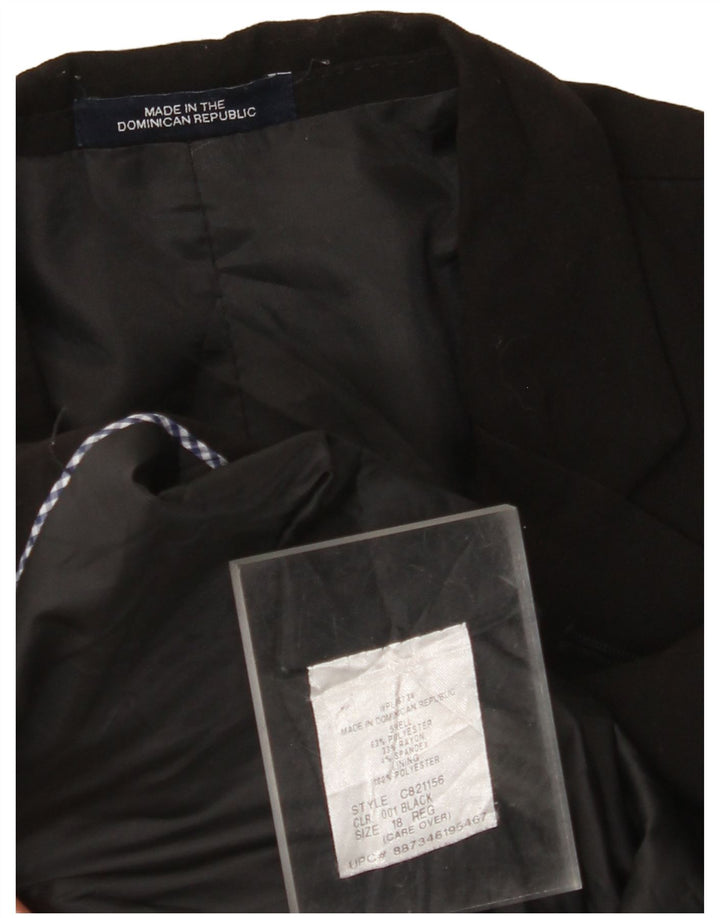 VINTAGE Jungen-Blazer mit 2 Knöpfen, 15–16 Jahre, schwarzes Polyester