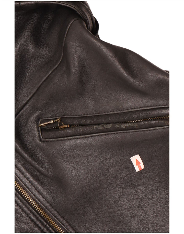 Joy Damen Übergroße Lederjacke IT 42 Medium Schwarz
