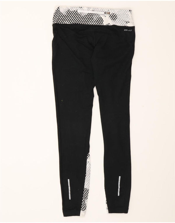 Nike Damen-Laufleggings XS W25 L30 Schwarzes Colourblock-Polyester