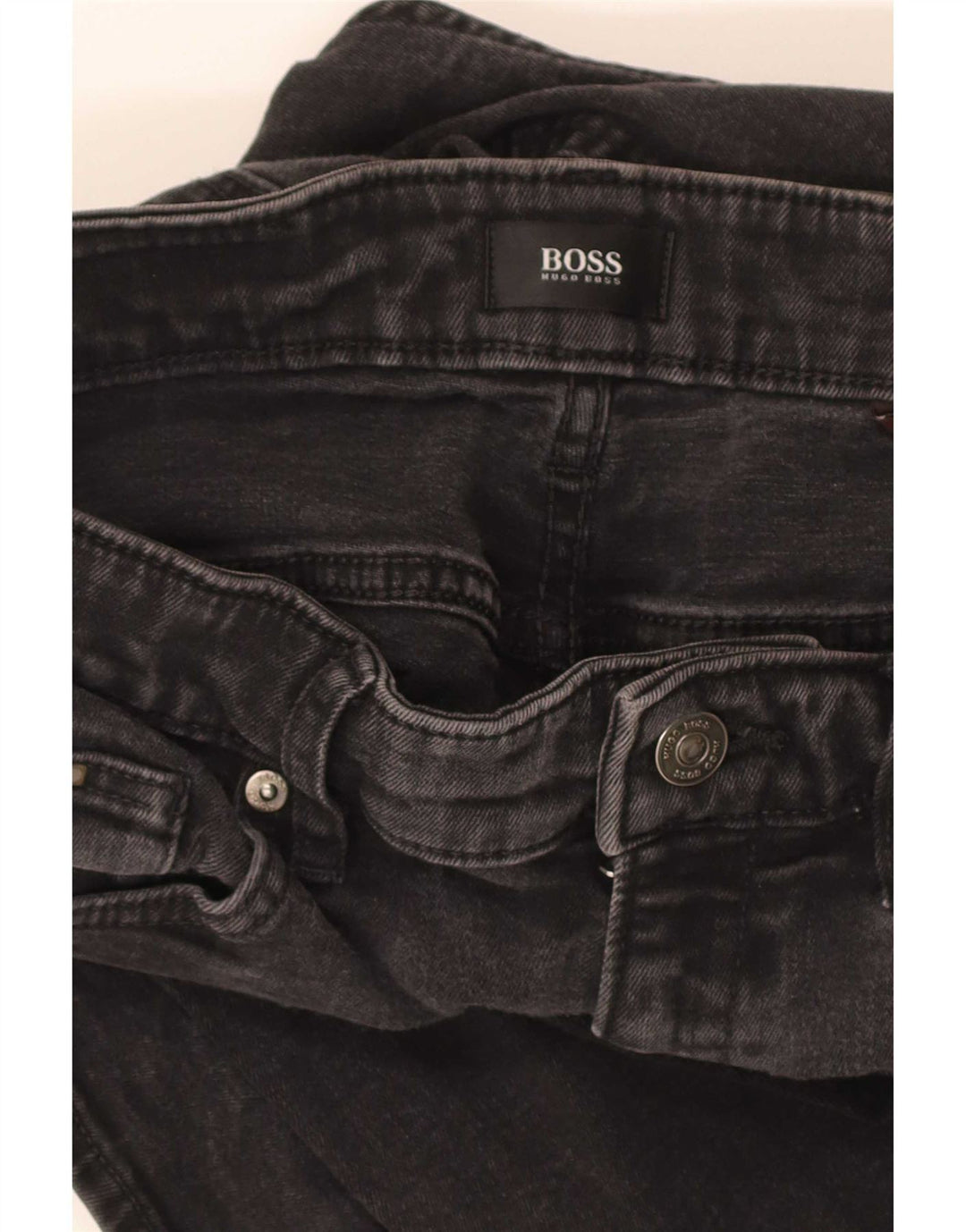 Hugo Boss Herren Slim Jeans W30 L31 Schwarze Baumwolle