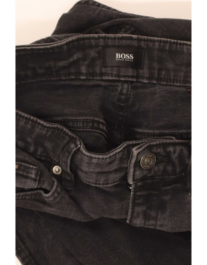 Hugo Boss Herren Slim Jeans W30 L31 Schwarze Baumwolle