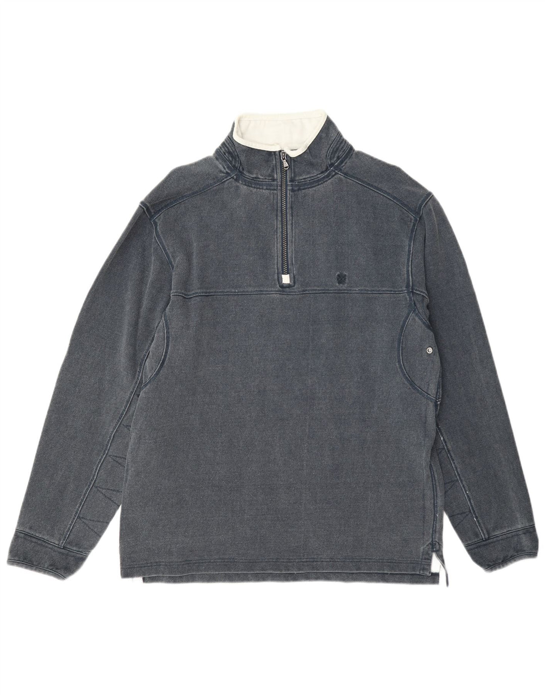 Crew Clothing Herren-Sweatshirt mit Reißverschluss am Hals, mittelgraue Baumwolle