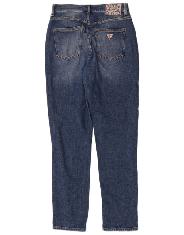 Guess Damen Mom Jean Tapered Jeans W28 L31 Blaue Baumwolle