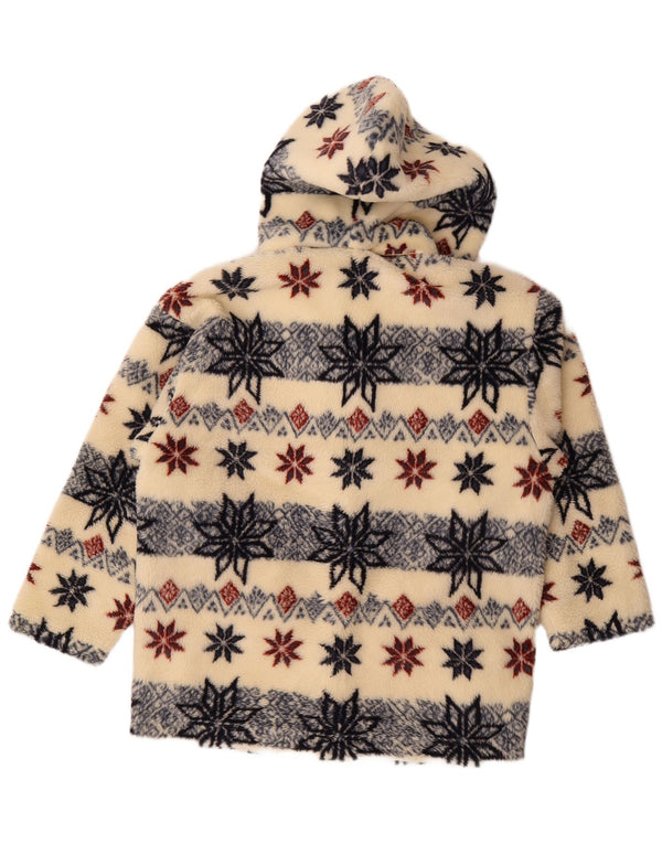 Vintage Damen Übergroße Kapuzen-Windbreakerjacke UK 10 Small Beige