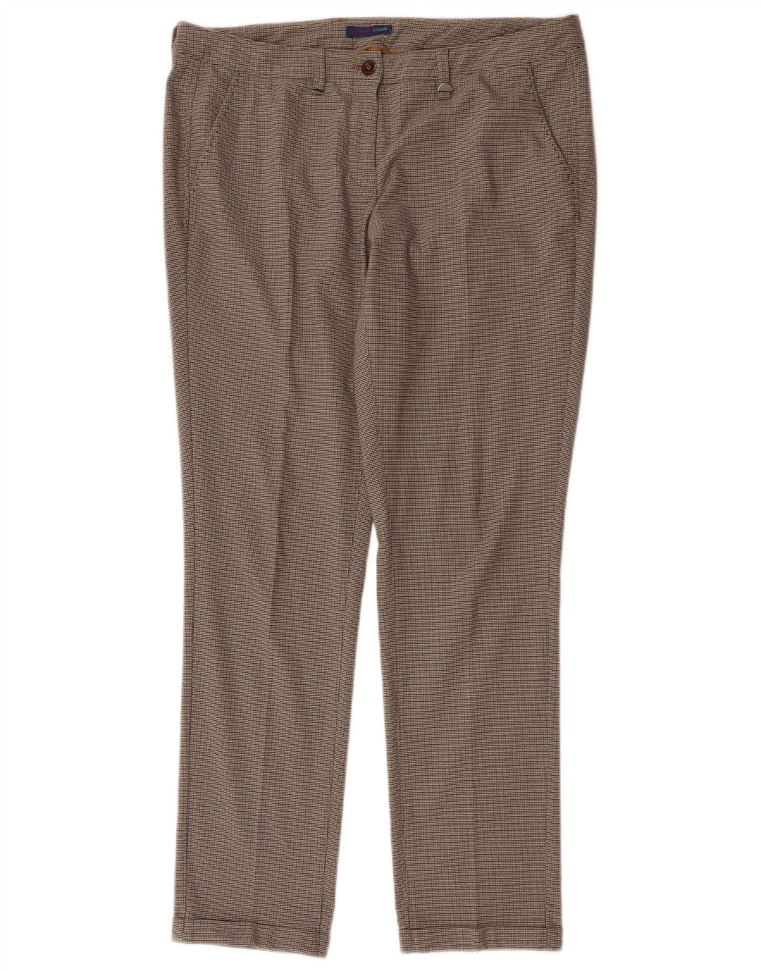 Trussardi Damen-Anzughose, gerade, IT 44, mittelgroß, B34, L30, braun kariert