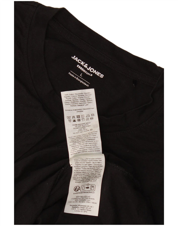 Jack & Jones Herren T-Shirt Top Large Schwarz Baumwolle