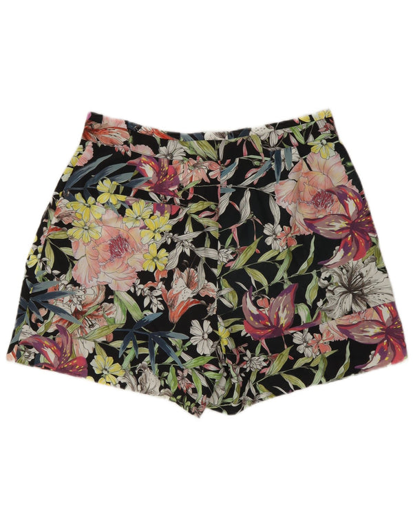 Reiss Damen Chinoshorts UK 10 Small W27 Schwarz geblümtes Polyester