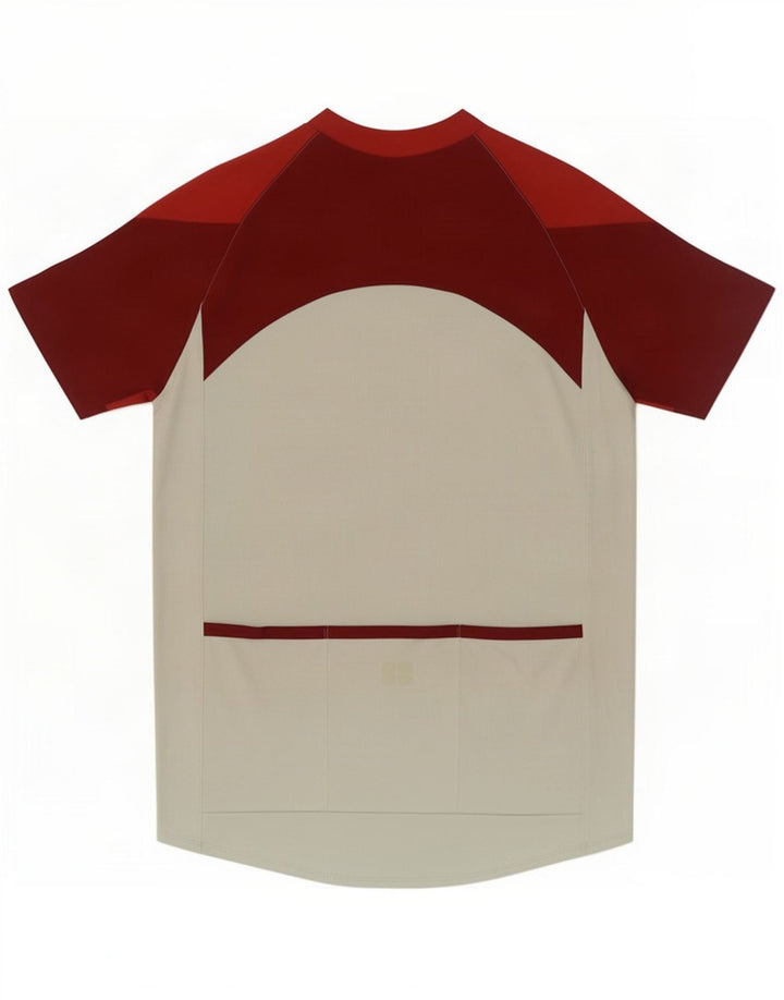 Nike Herren-T-Shirt mit Reißverschluss am Hals, großes graues Colourblock-Polyester