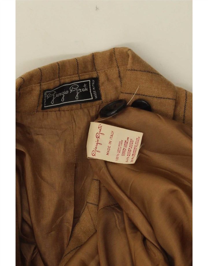 Giorgio Grati Damen Blazer Jacke UK 14 Mittelbraun gestreift