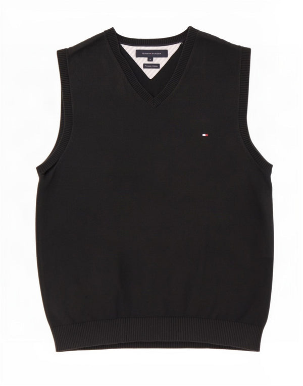 Tommy Hilfiger Herren Weste Tank Top Medium Schwarz Baumwolle