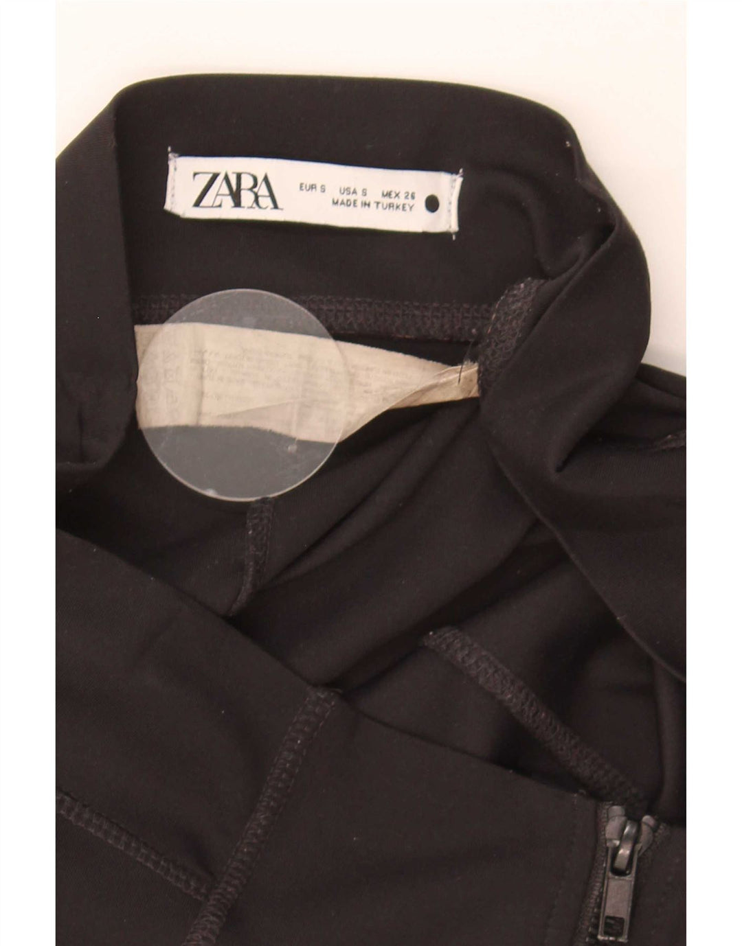 Zara Damen Leggings UK 8 Small Schwarz Polyamid