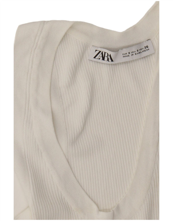 Zara Damen Weste Top Small Weiß