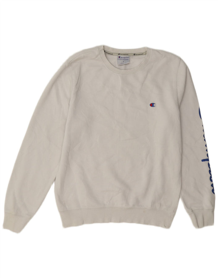 Champion Herren-Sweatshirt mit Grafik, Größe S, weiße Baumwolle