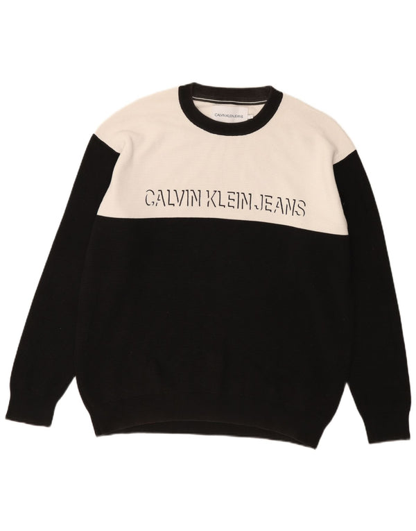 Calvin Klein Jeans Herren-Sweatshirt mit Grafik, groß, Schwarz, Farbblock