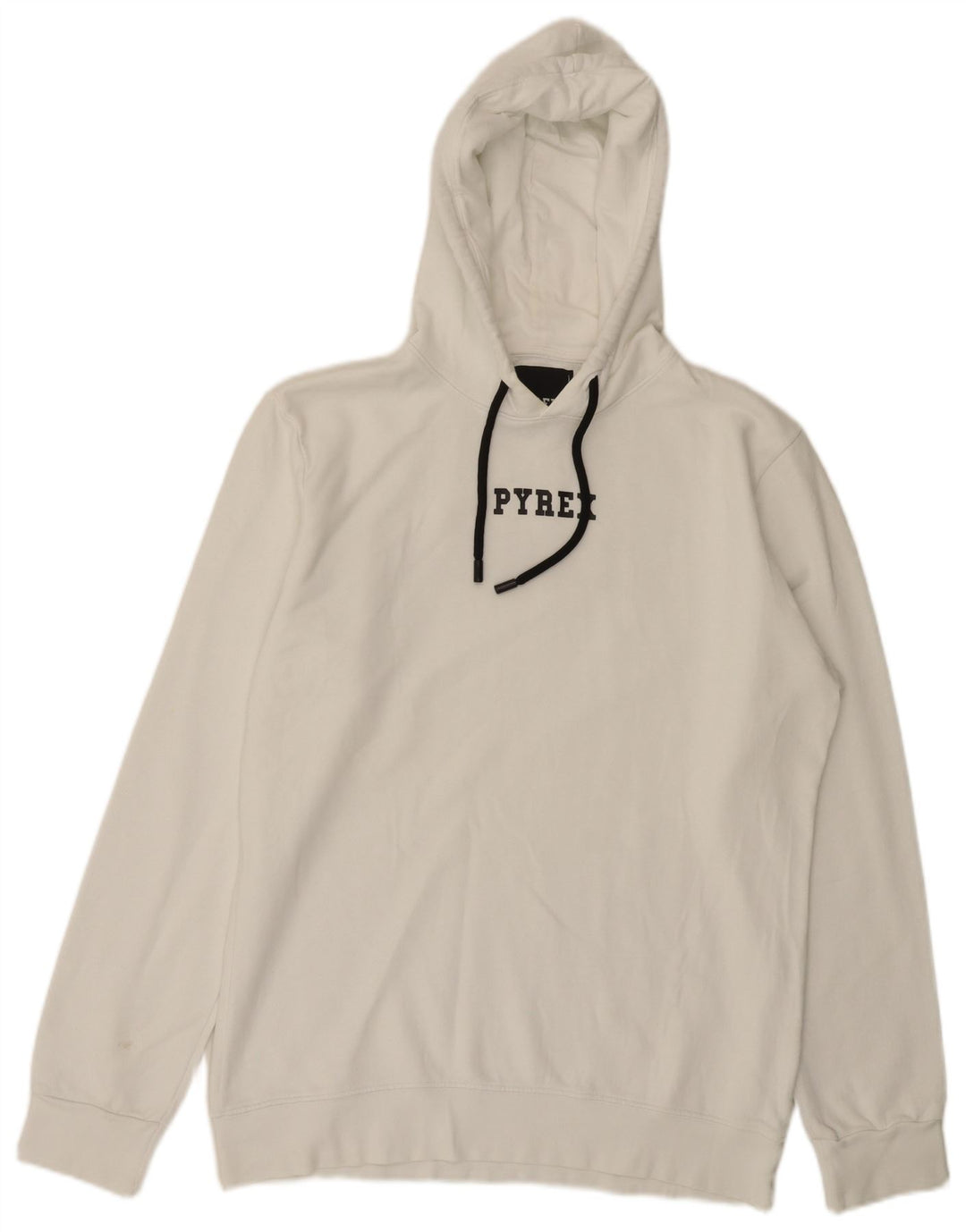 Pyrex Herren-Kapuzenpullover mit Grafik, XL, weiße Baumwolle