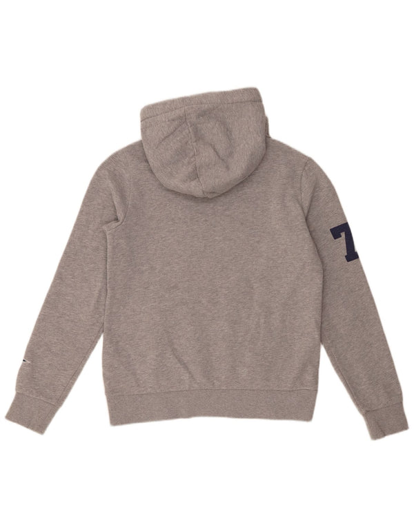 Superdry Womens Graphic Hoodie Jumper UK 10 Small Grey Cotton