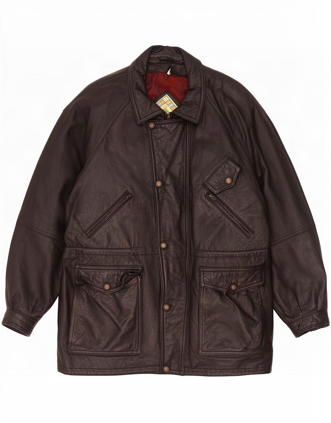 Paco Calvari Herren Lederjacke IT 54 2XL Schwarz