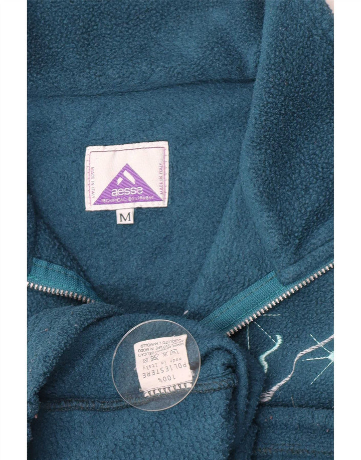 Aesse Damen Übergroßer Fleece-Pullover mit Reißverschluss am Hals, UK 14, Mitteltürkis
